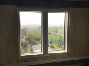 Blick aus dem Sanierten Turmzimmer im 3. OG Richtung Weinberg